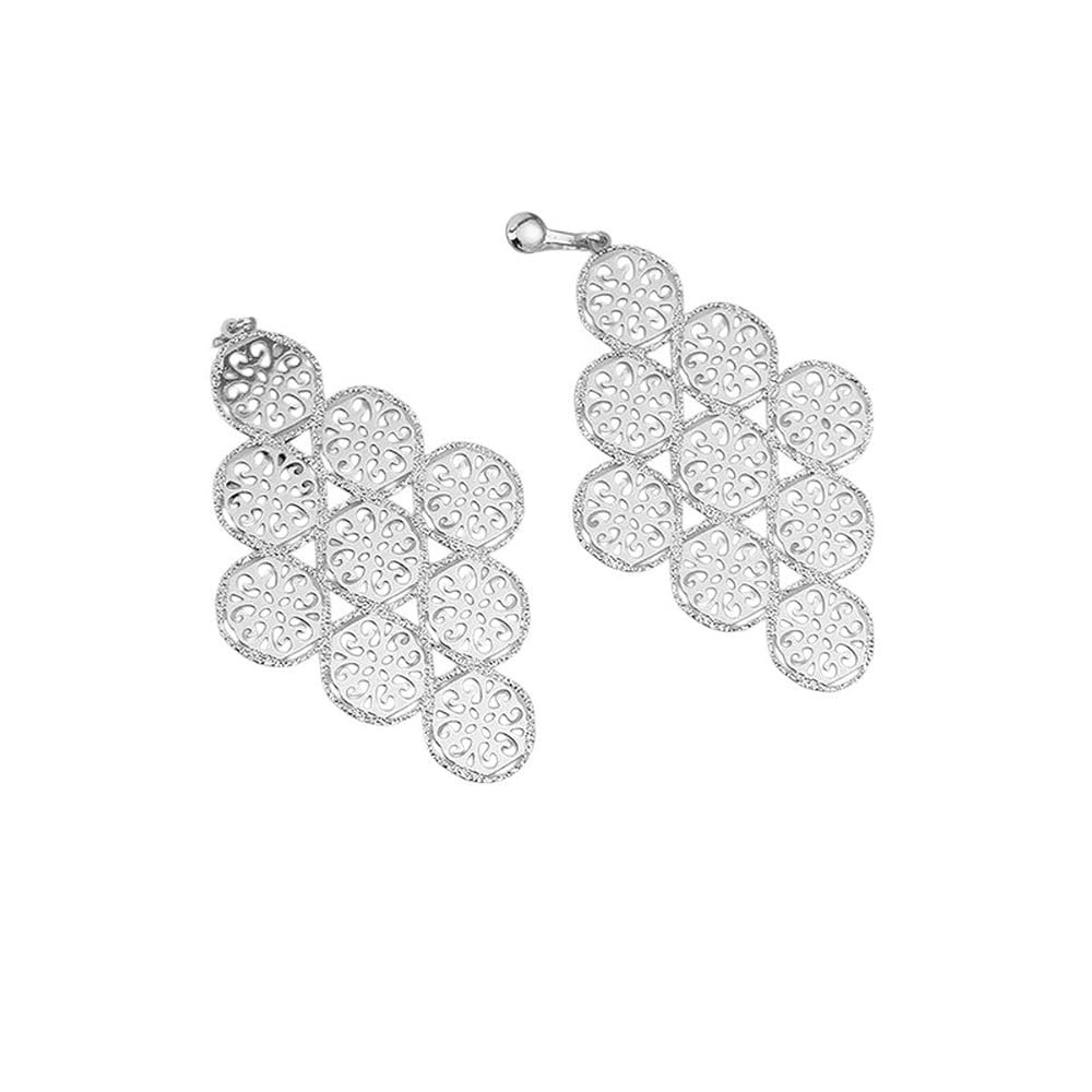 Elegant Silver Filigree Earrings (Clip On)